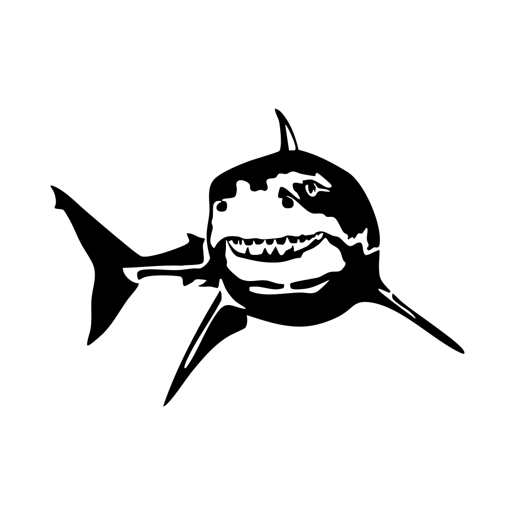 Great White Shark Turning Decal