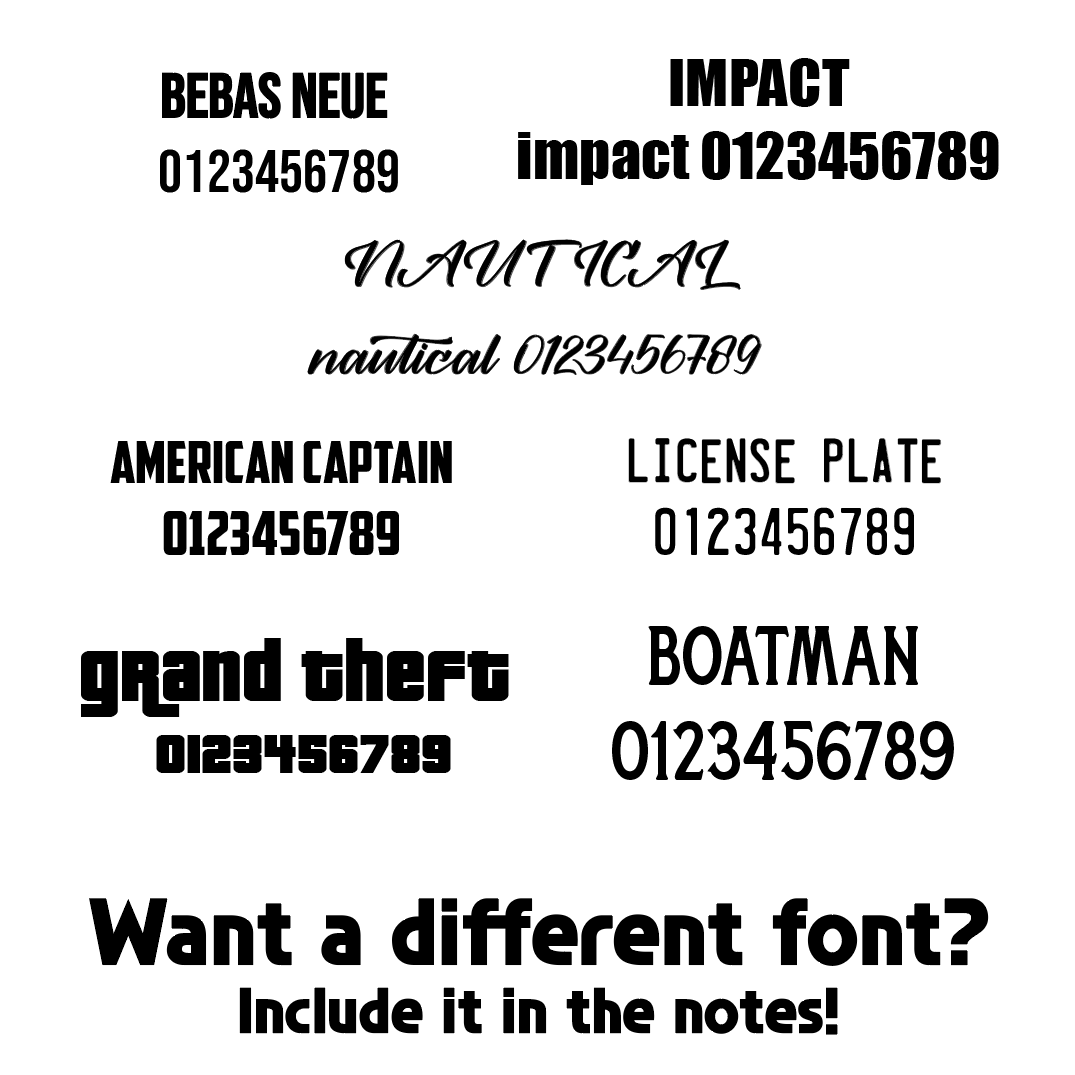 Comparison of different fonts on a white background