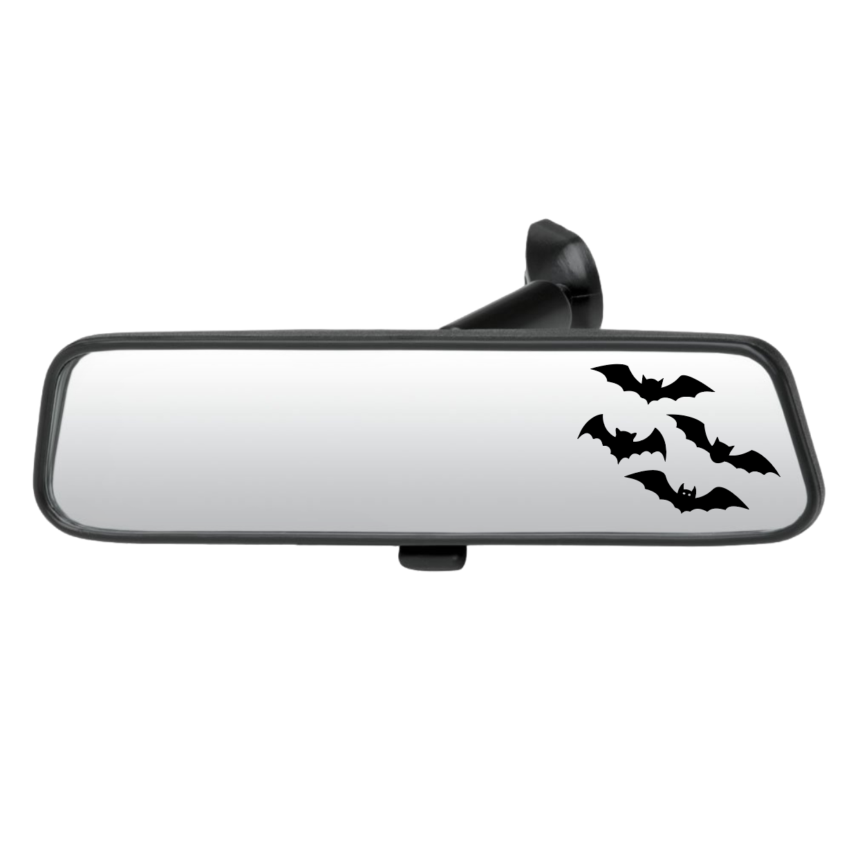 Car rearview mirror with bat design on a white background
