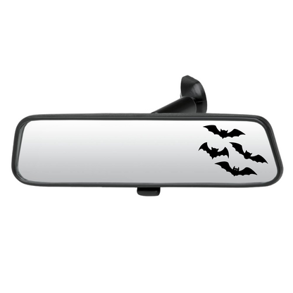 Car rearview mirror with bat design on a white background