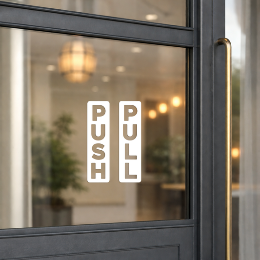 Push Pull Door Decals