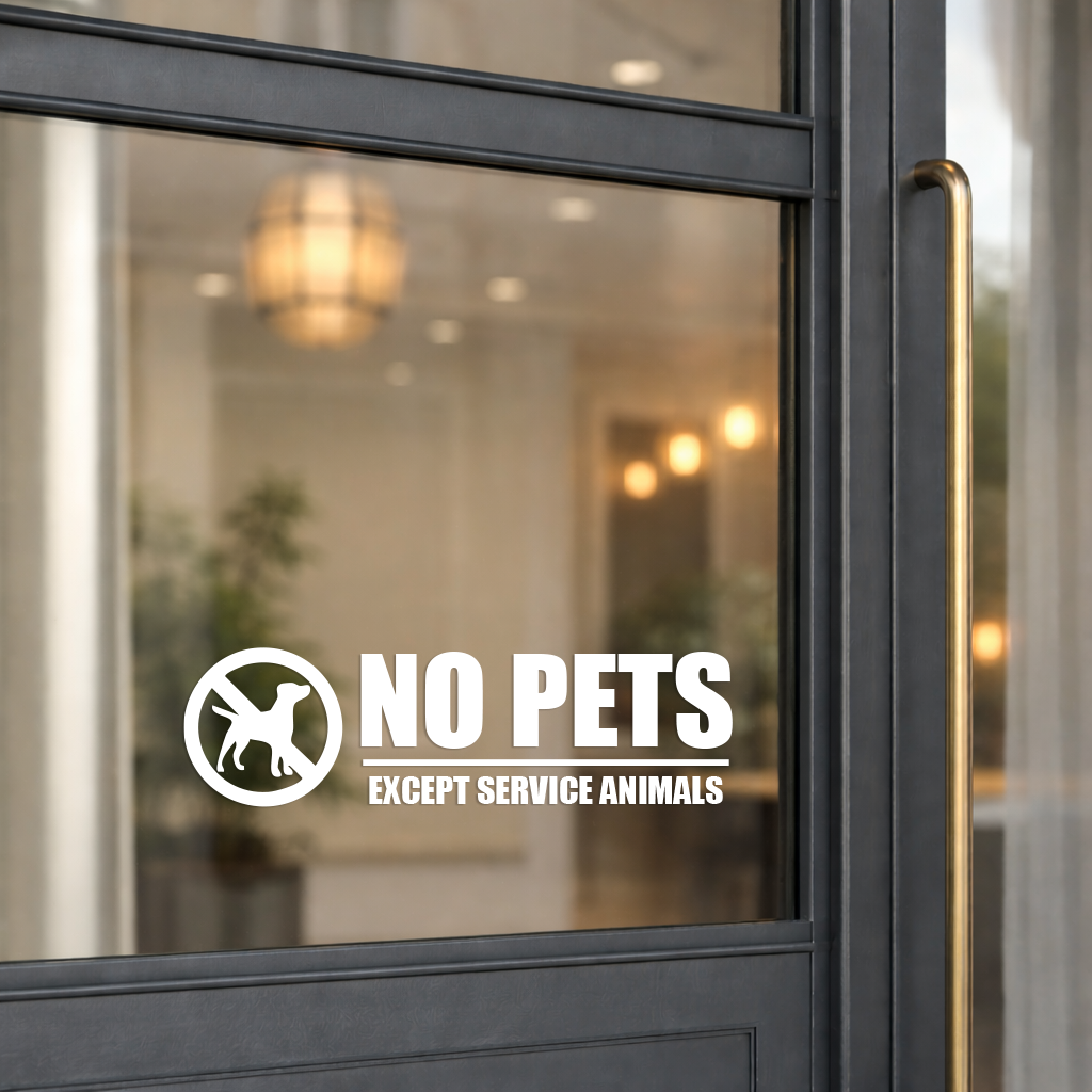 No Pets Business Door Decal