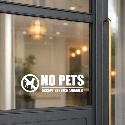 No Pets Business Door Decal