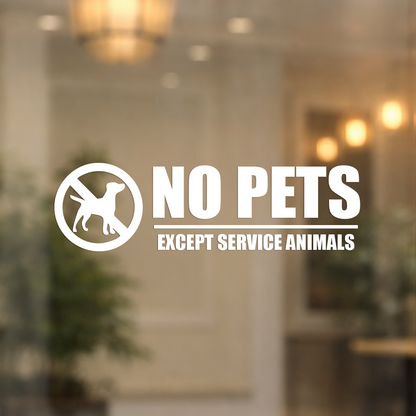 No Pets Business Door Decal