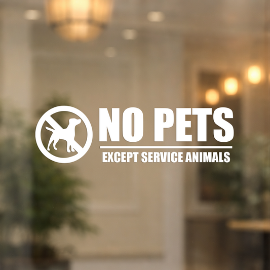 No Pets Business Door Decal