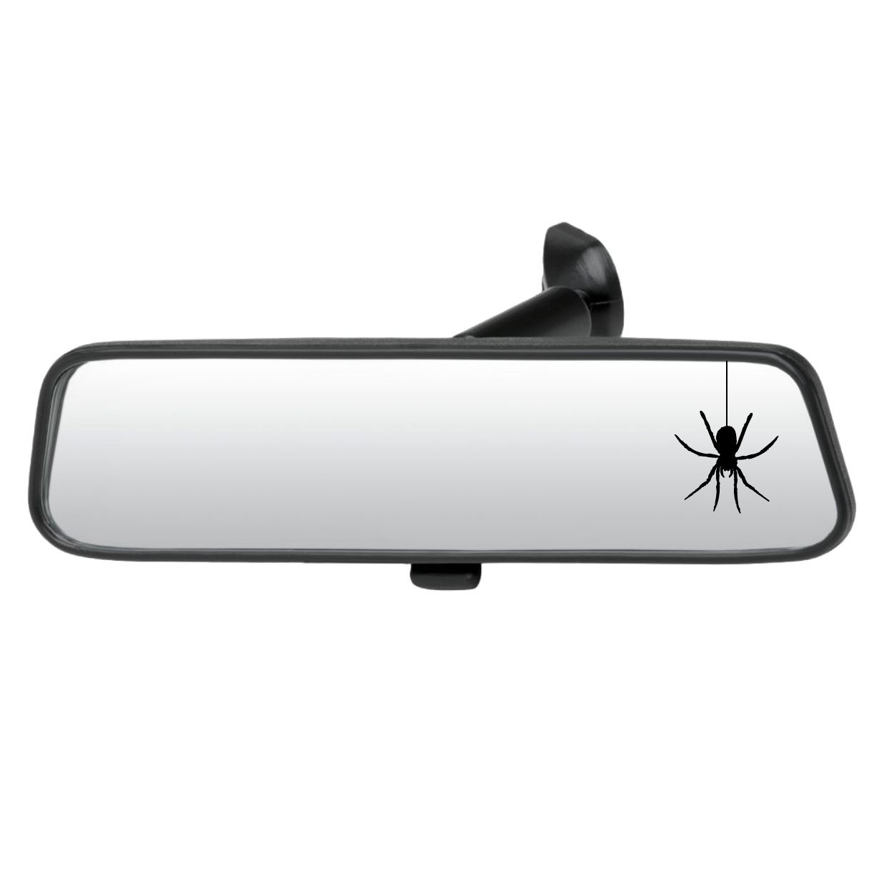 Car rearview mirror with a spider decal on a white background